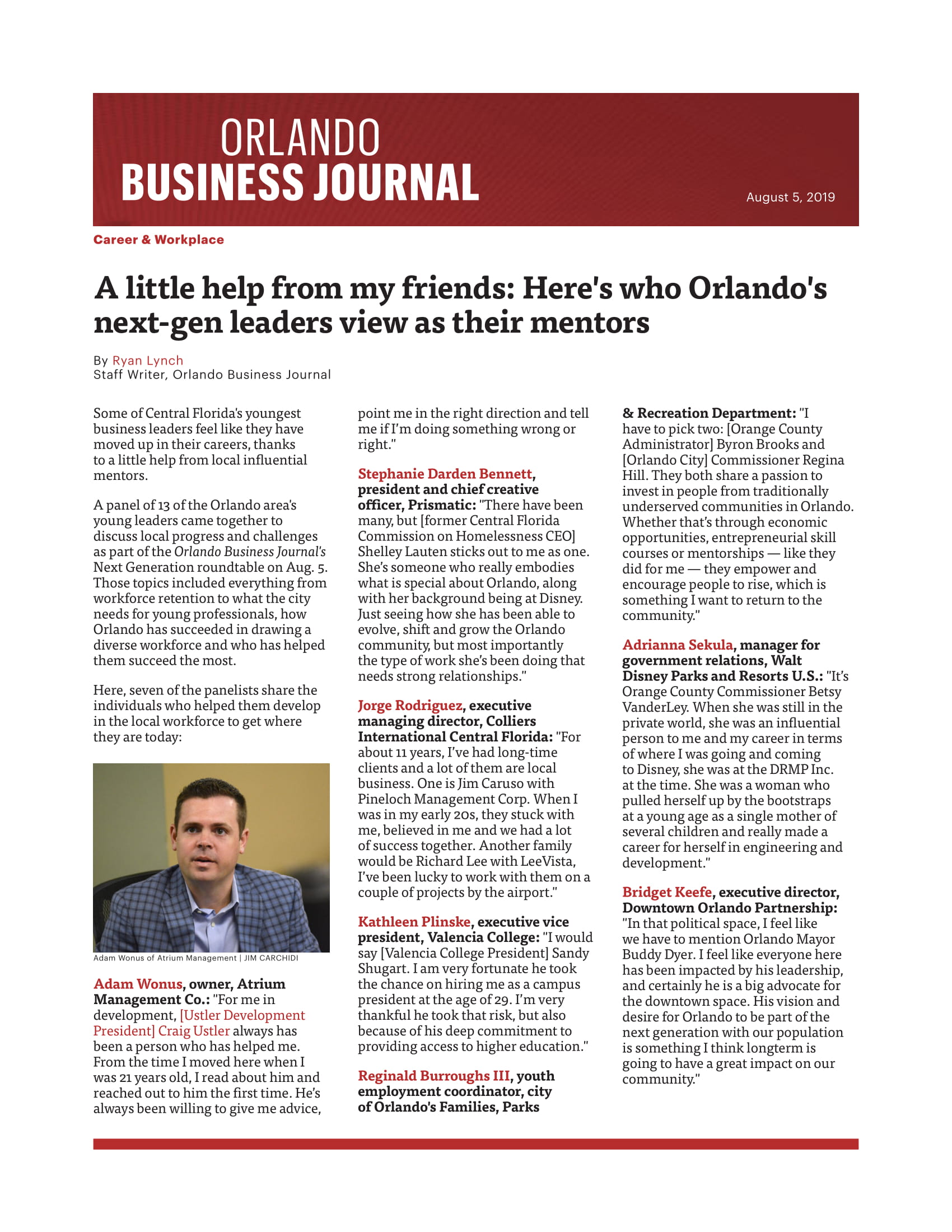 A little help from my friends: Here's who Orlando's next-gen leaders view as their mentors